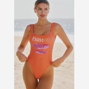 NWT ANTHROPOLOGIE FARM RIO X ANTHROPOLOGIE HIGH-LEG ONE-PIECE SWIMSUIT